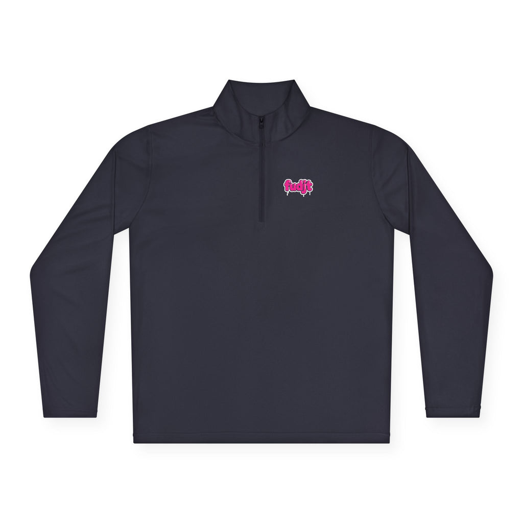 Quarter-Zip Performance Pullover | Pink Drip fudjt | Bold Backside | 7 Colors