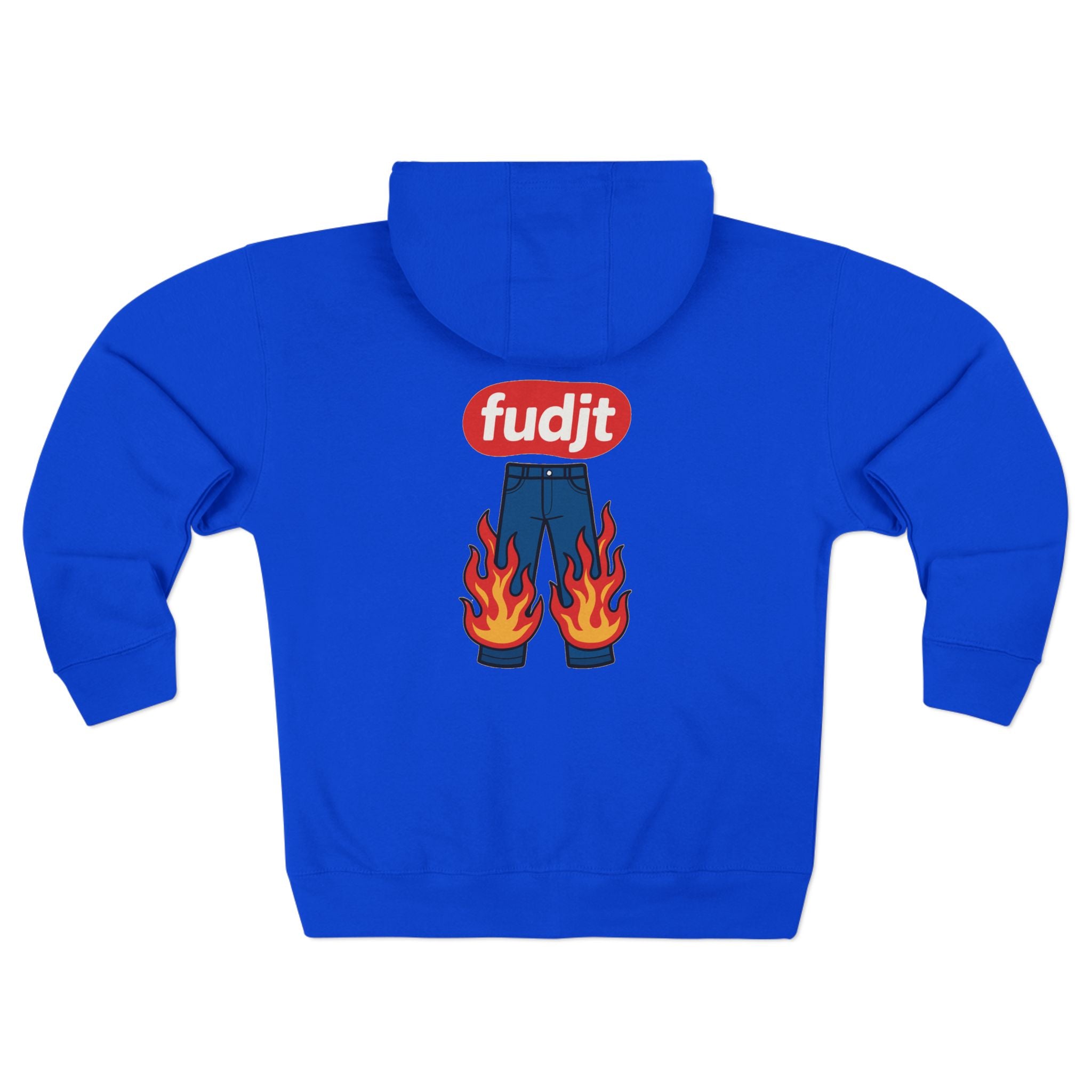 fudjt Pants On Fire Zip Hoodie | Front & Back Graphic | 9 Colors