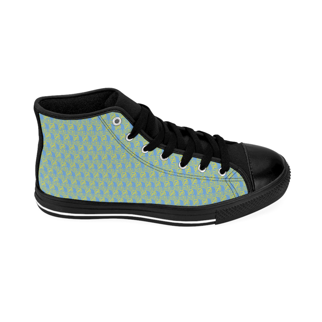 Light Blue Golden fudjt No Kings Street Style Sneakers | Men & Boys .5 High Top