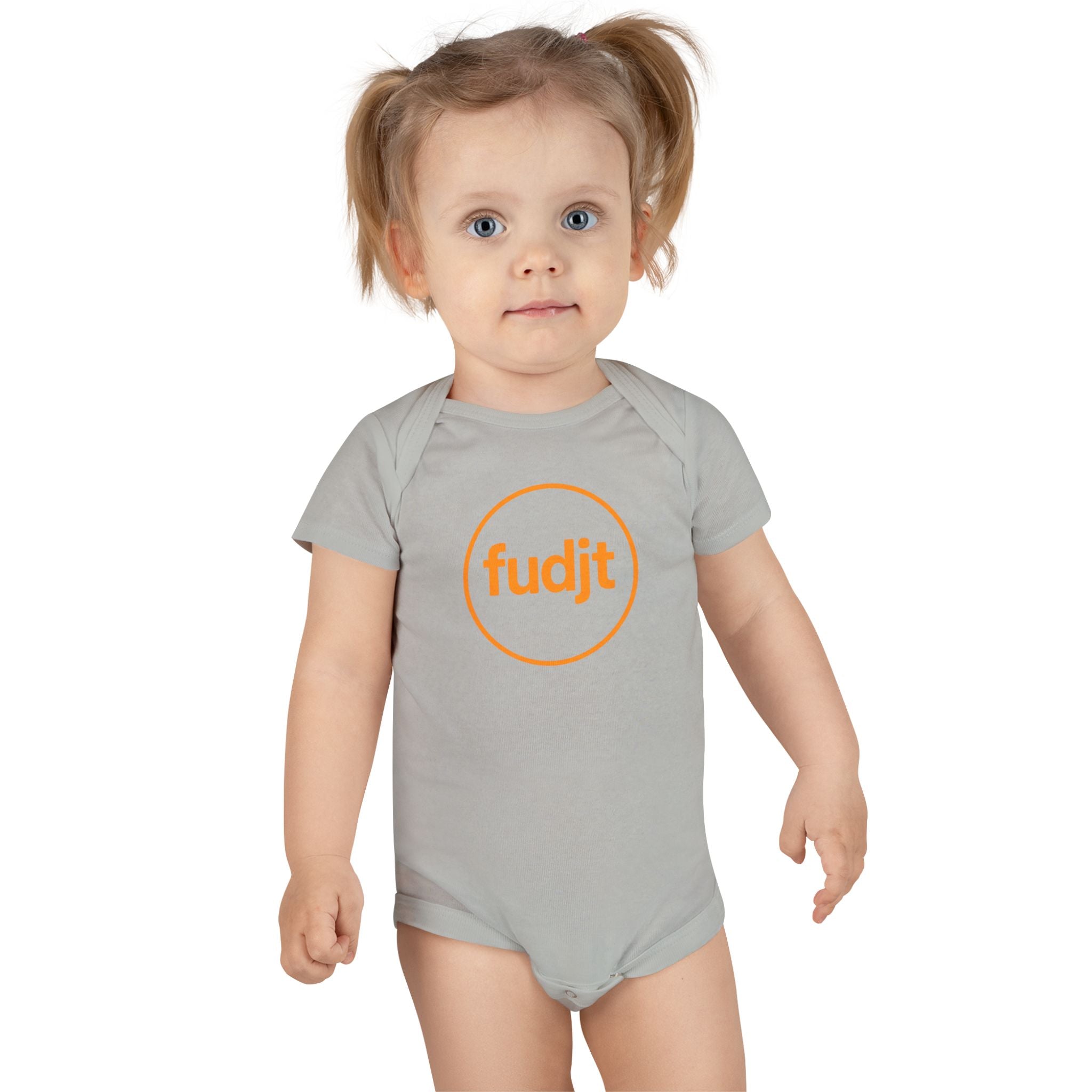 Orange fudjt Circle Baby Onesie | 4 Colors