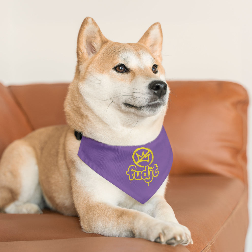 Light Purple Golden fudjt No Kings Bandana Collar for Dogs, Cats & More | 4 Sizes