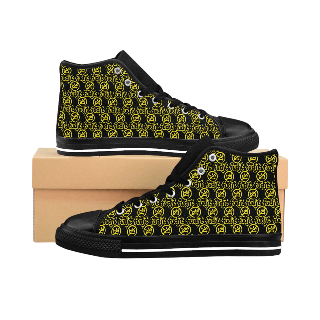 Black Golden fudjt No Kings Street Style Sneakers | Women & Girls 1 High Top