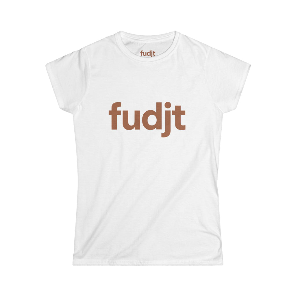 Women's Brown fudjt logo Comfy Stylie Tee | 12 Colors