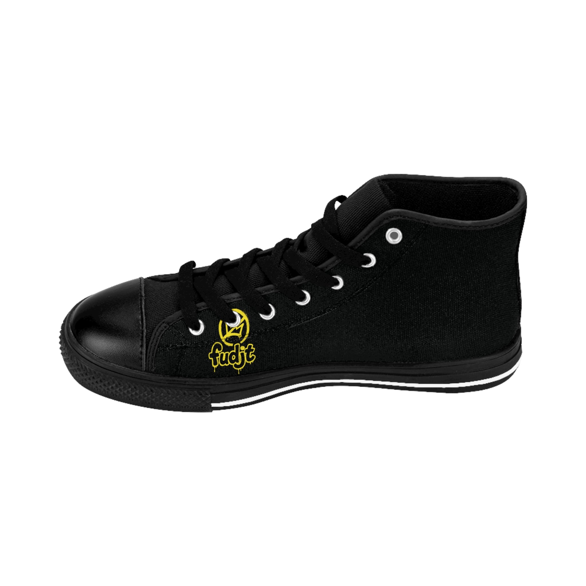 Black Golden fudjt No Kings Street Style Sneakers | Women & Girls 3.75 High Top