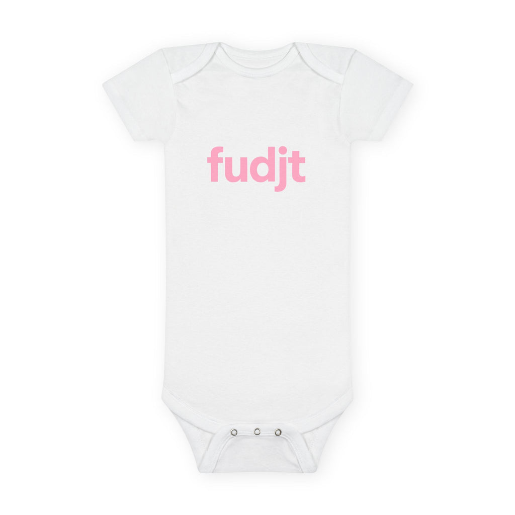 Organic Baby Onesie - Pink fudjt design