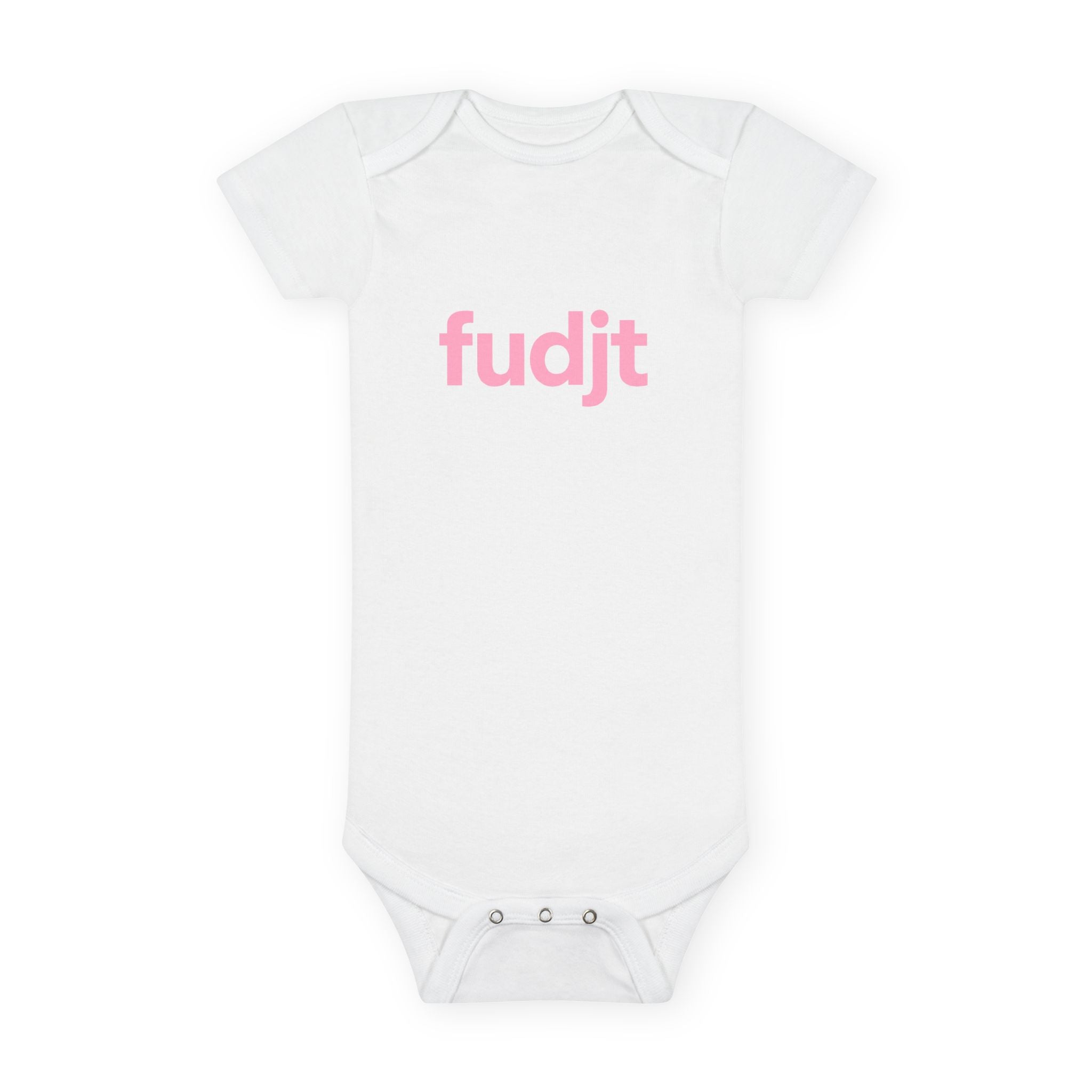 Organic Baby Onesie - Pink fudjt design