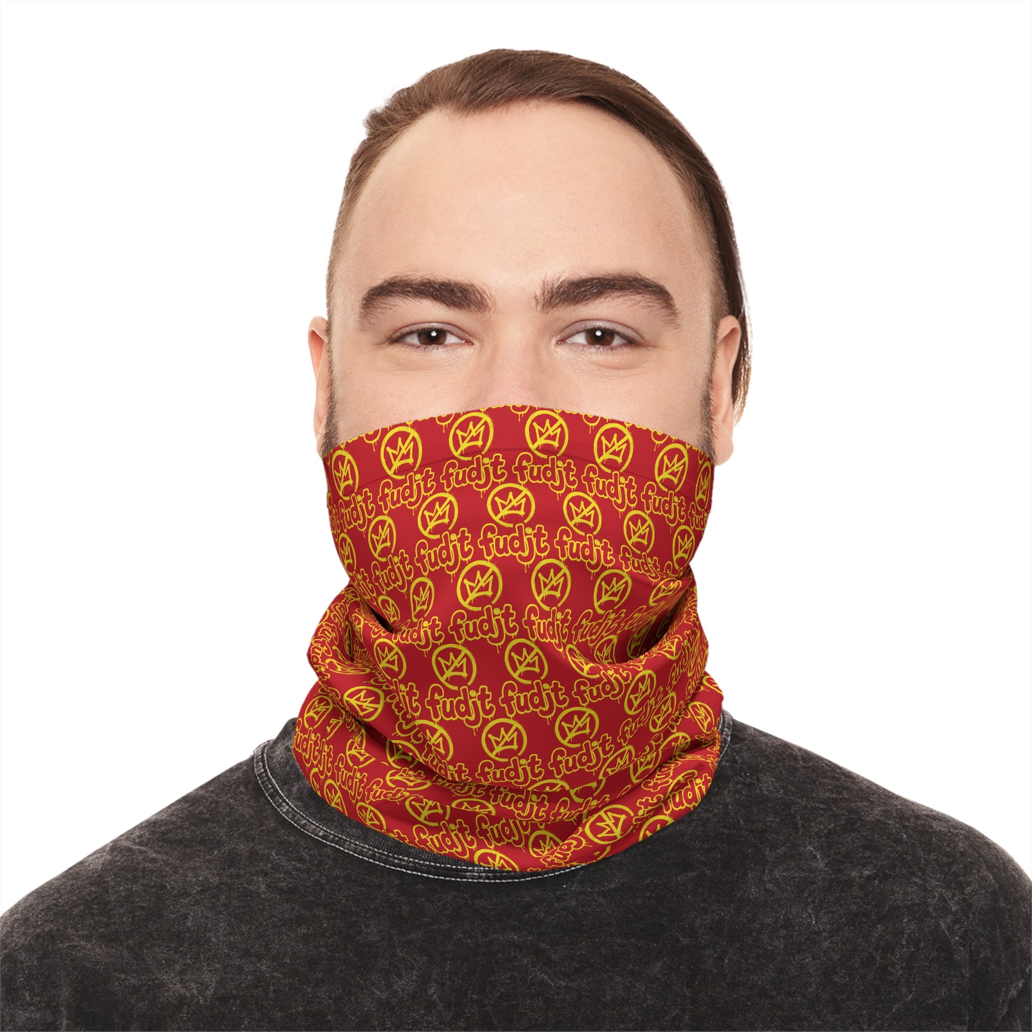 Dark Red Golden fudjt No Kings 1.25 Neck Gaiter
