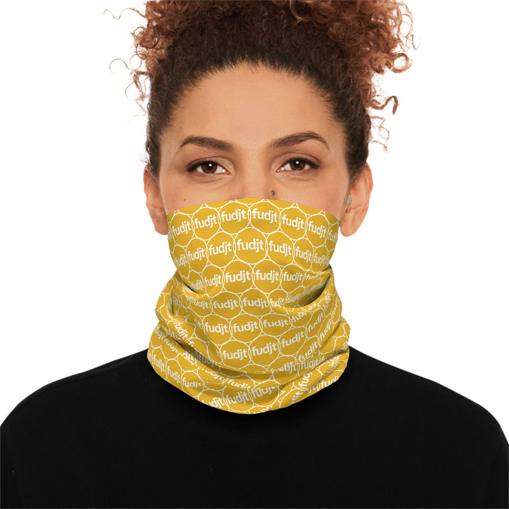 Yellow & White fudjt Unbroken Chain 1.25 Neck Gaiter