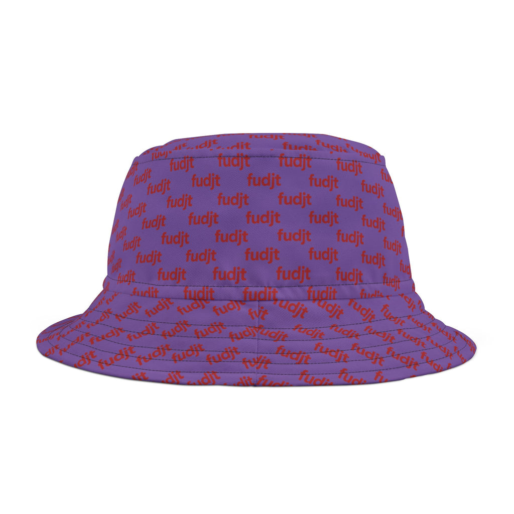 Trendy Red fudjt All Over on Light Purple Bucket Hat