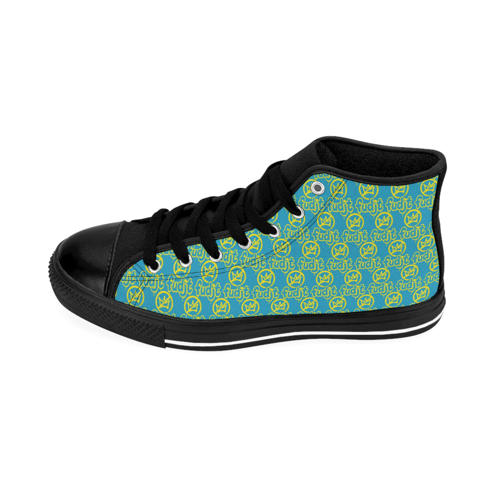 Turquoise Golden fudjt No Kings Street Style Sneakers | Men & Boys 1 High Top