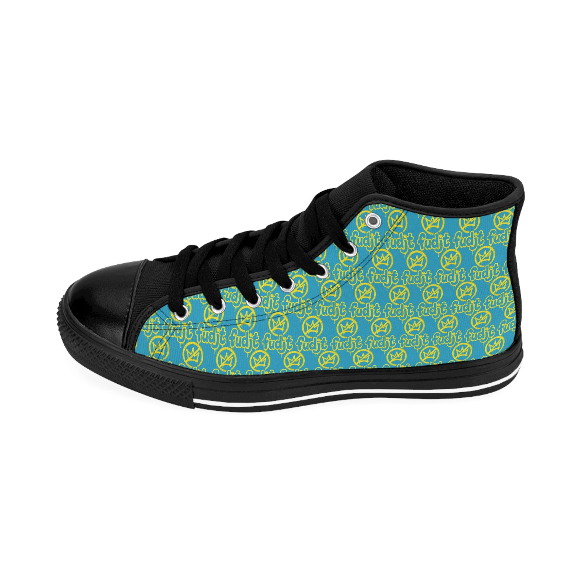 Turquoise Golden fudjt No Kings Street Style Sneakers | Men & Boys 1 High Top
