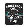 Rebel Loon fudjt Fleece Blanket — Retro Loon Nature Sherpa Throw | 2 Colors, 2 Sizes
