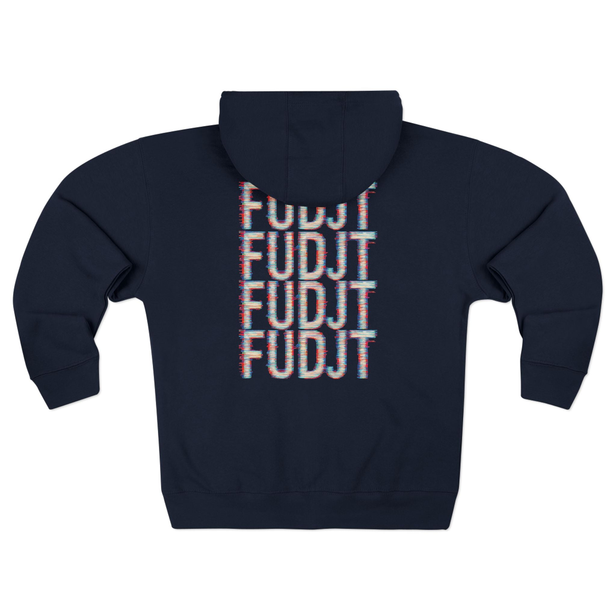 FUDJT Glitch Zip Hoodie | Front Left & Stack Back | 7 Colors
