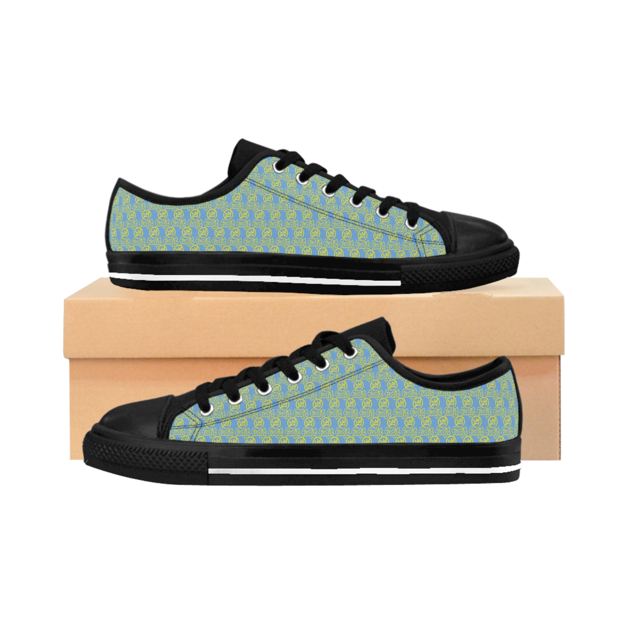 Light Blue Golden fudjt No Kings Street Style Sneakers | Men & Boys All Over .5 Low Top