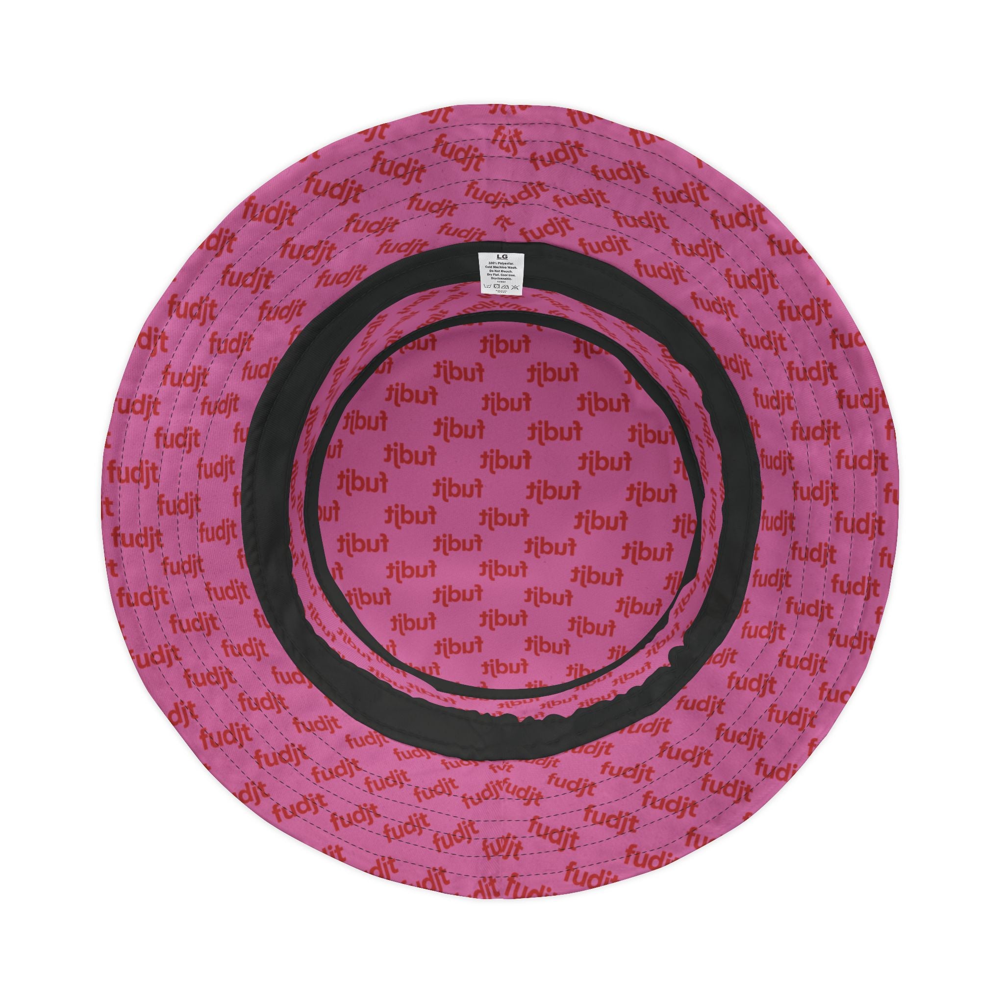 Trendy Red fudjt All Over on Light Pink Bucket Hat