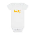 Organic Baby Onesie - Gold fudjt design