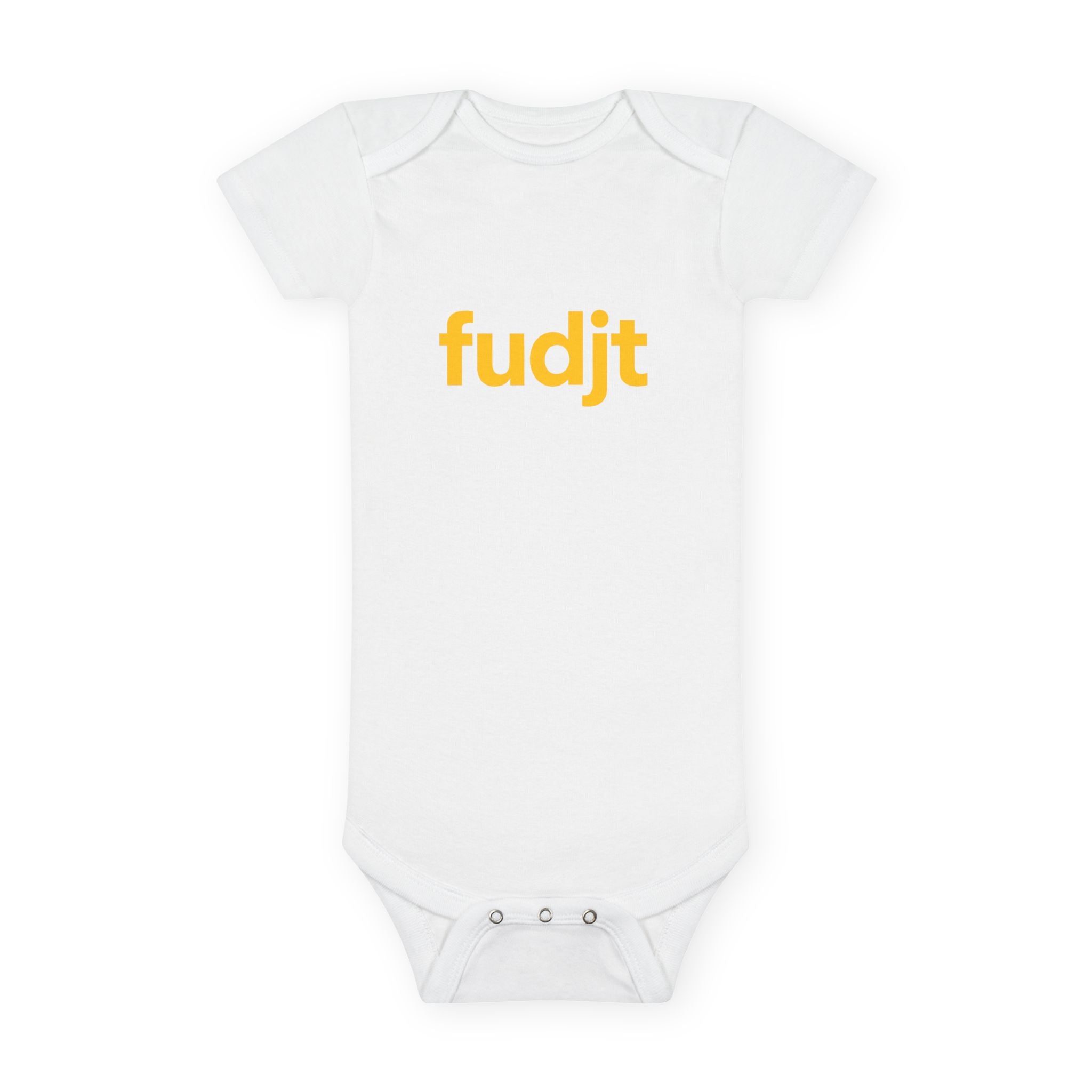 Organic Baby Onesie - Gold fudjt design
