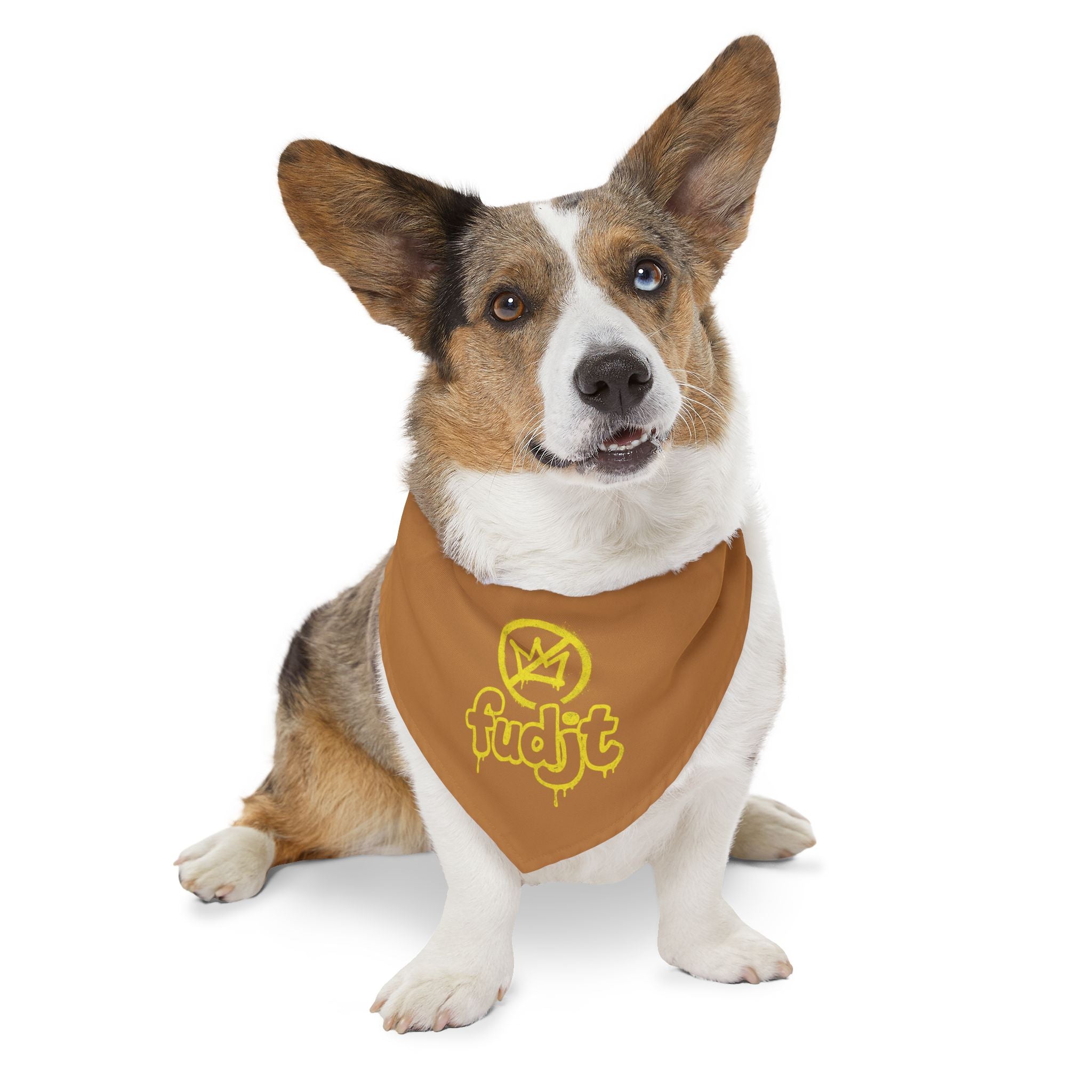 Light Brown Golden fudjt No Kings Bandana Collar for Dogs, Cats & More | 4 Sizes