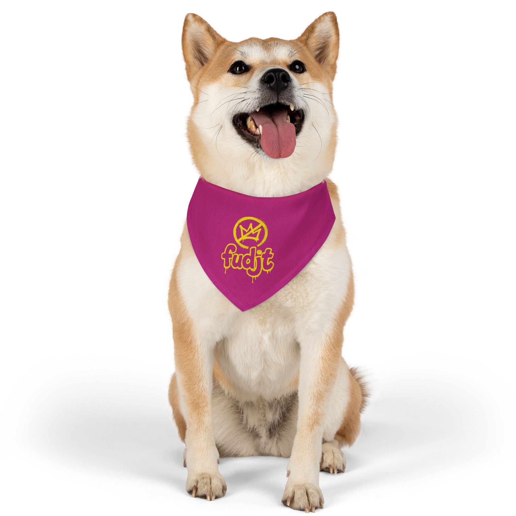 Pink Golden fudjt No Kings Bandana Collar for Dogs, Cats & More | 4 Sizes