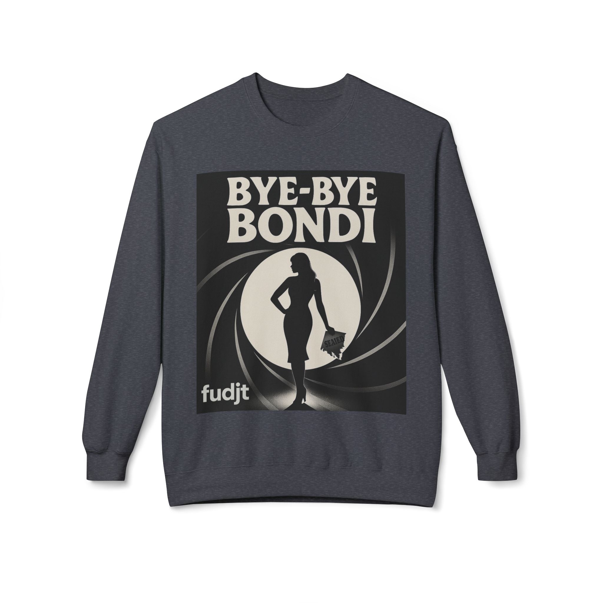BYE-BYE BONDI | Black Smoke Screen Retro Fudjt Crewneck Sweatshirt | 14 Colors