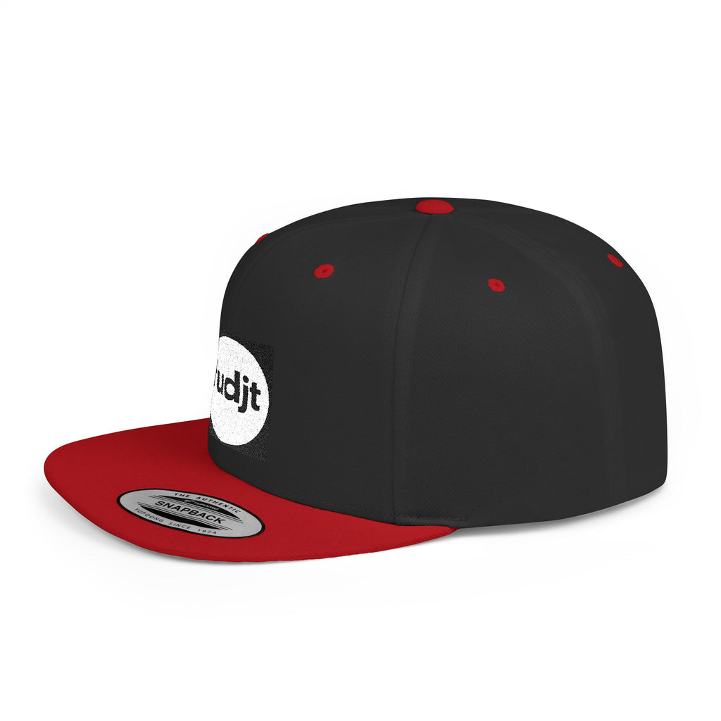 Black Square fudjt Circle Flat Bill Snapback Hat | Embroidered |  15 Colors