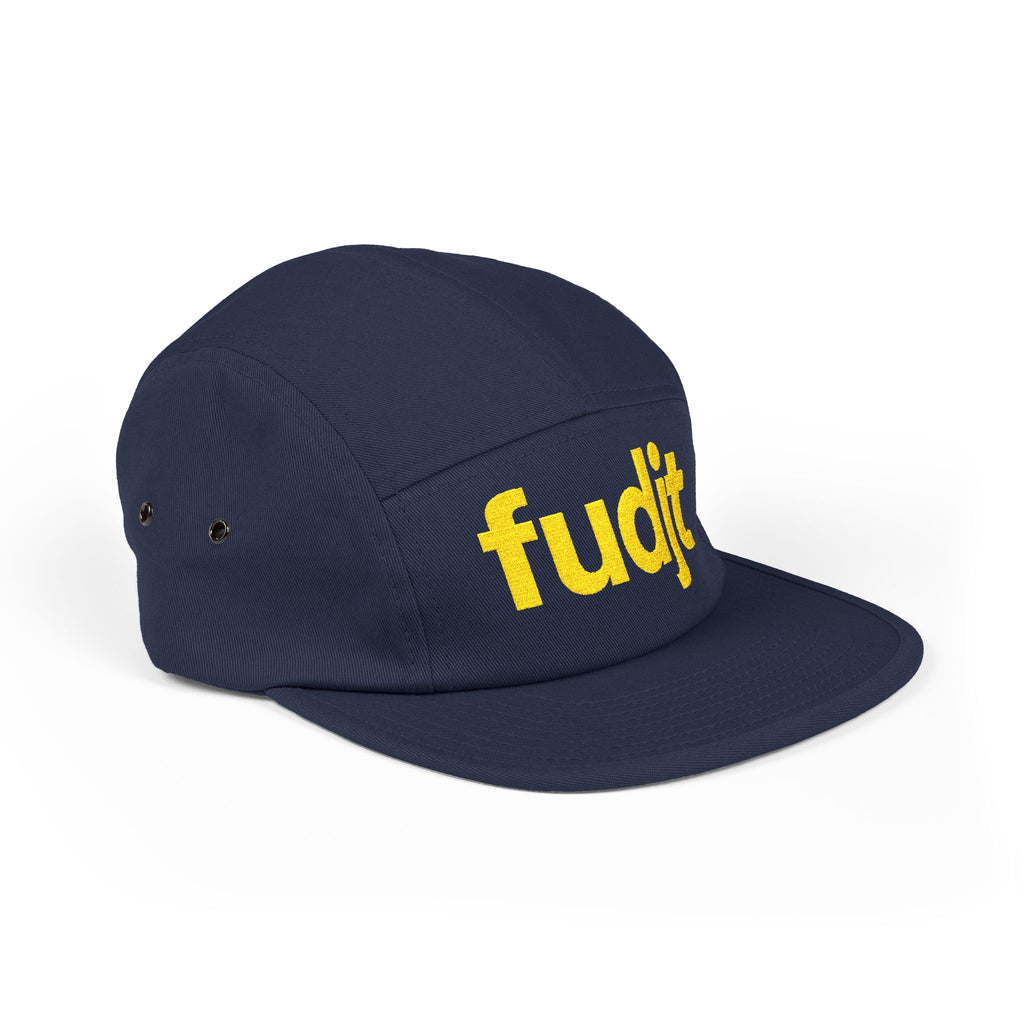 Embroidered 5 Panel Cap - Gold fudjt Logo - 7 Colors