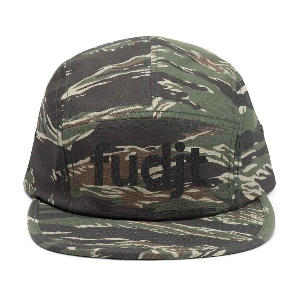 Embroidered 5 Panel Cap - Black fudjt Logo - 6 Colors