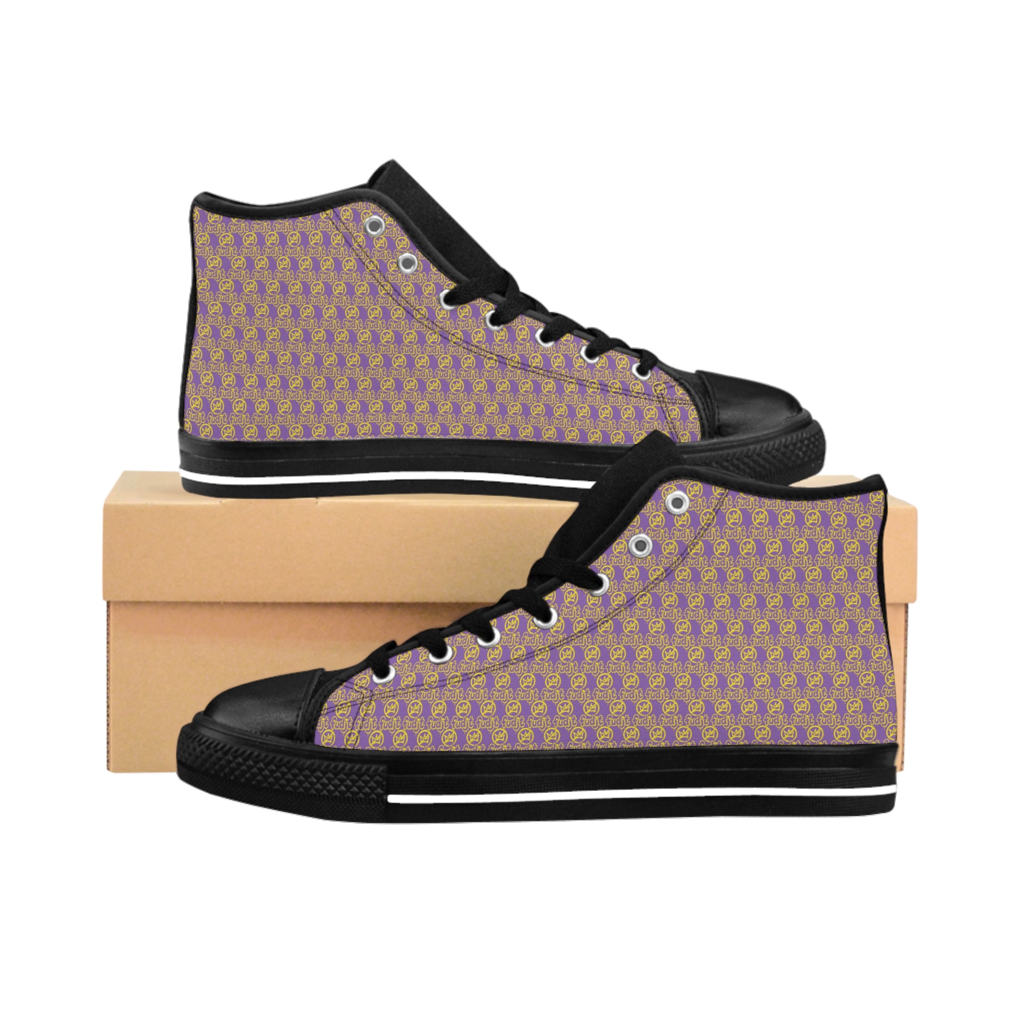 Light Purple Golden fudjt No Kings Street Style Sneakers | Men & Boys .5 High Top