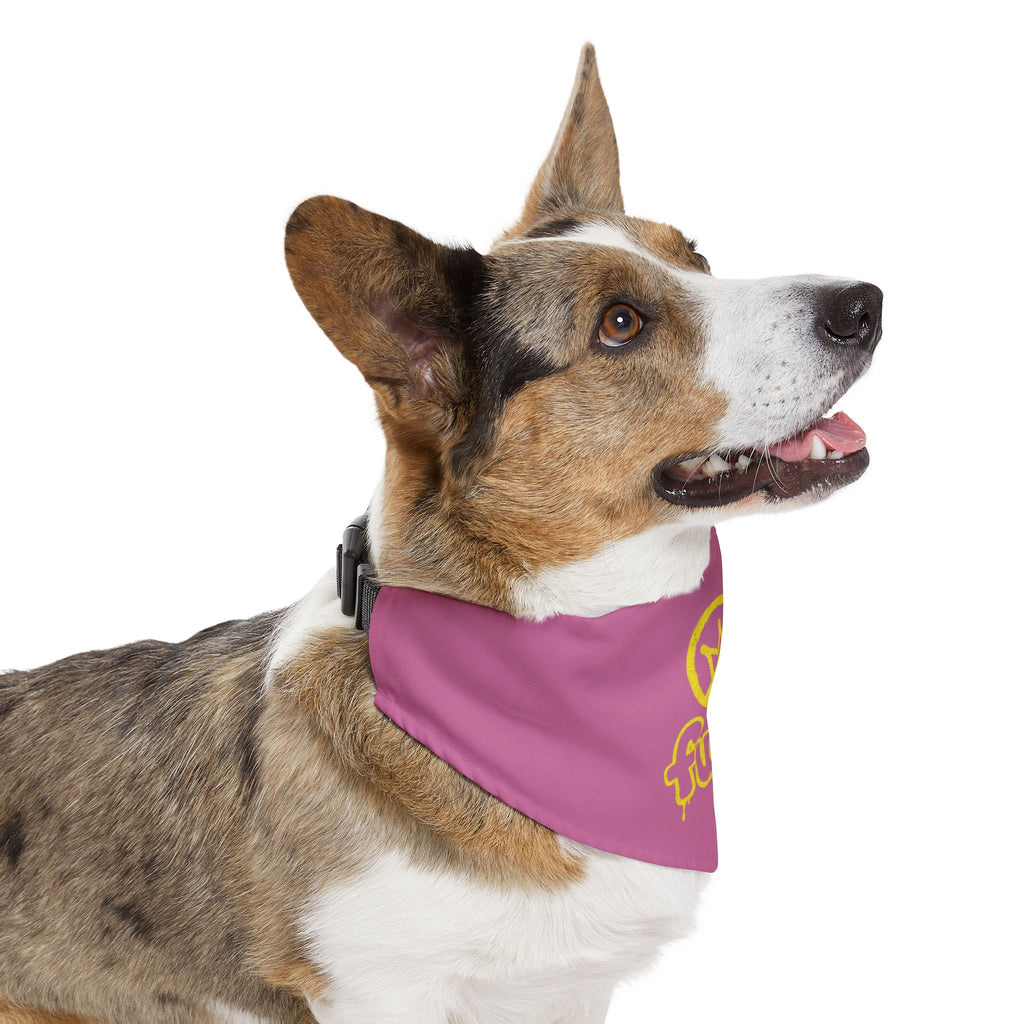 Light Pink Golden fudjt No Kings Bandana Collar for Dogs, Cats & More | 4 Sizes