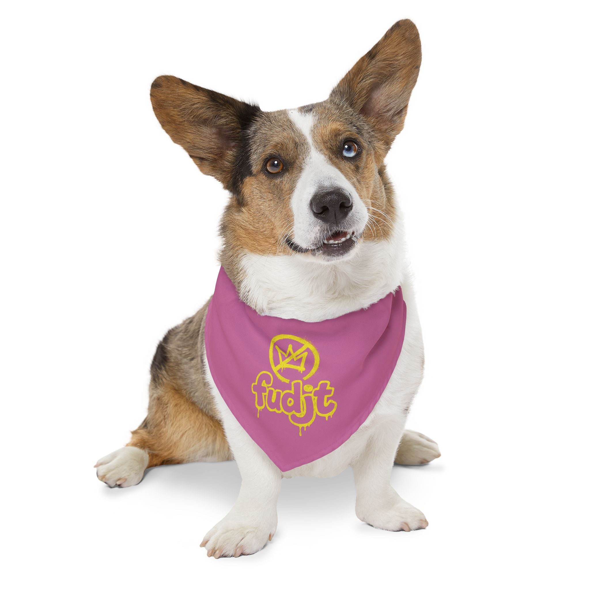 Light Pink Golden fudjt No Kings Bandana Collar for Dogs, Cats & More | 4 Sizes