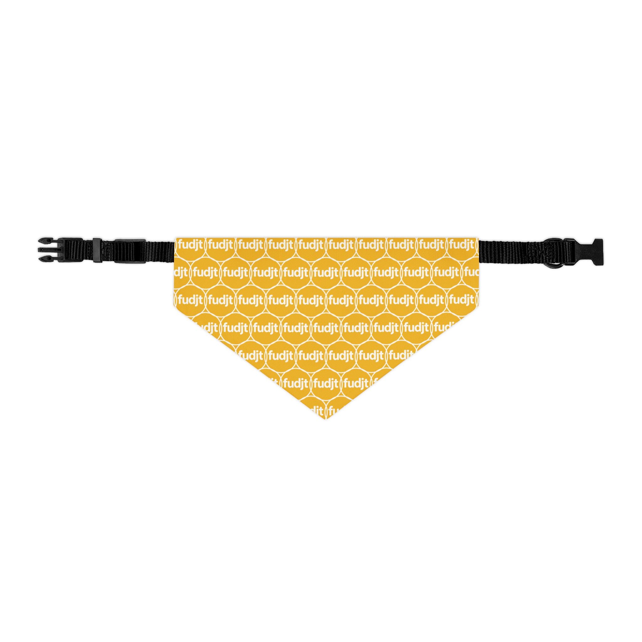 Yellow fudjt Unbroken Chain 1.25  Bandana Collar for Dogs, Cats & More | 4 Sizes