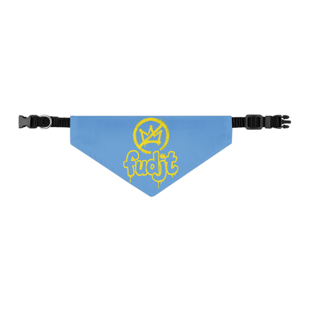 Light Blue Golden fudjt No Kings Bandana Collar for Dogs, Cats & More | 4 Sizes