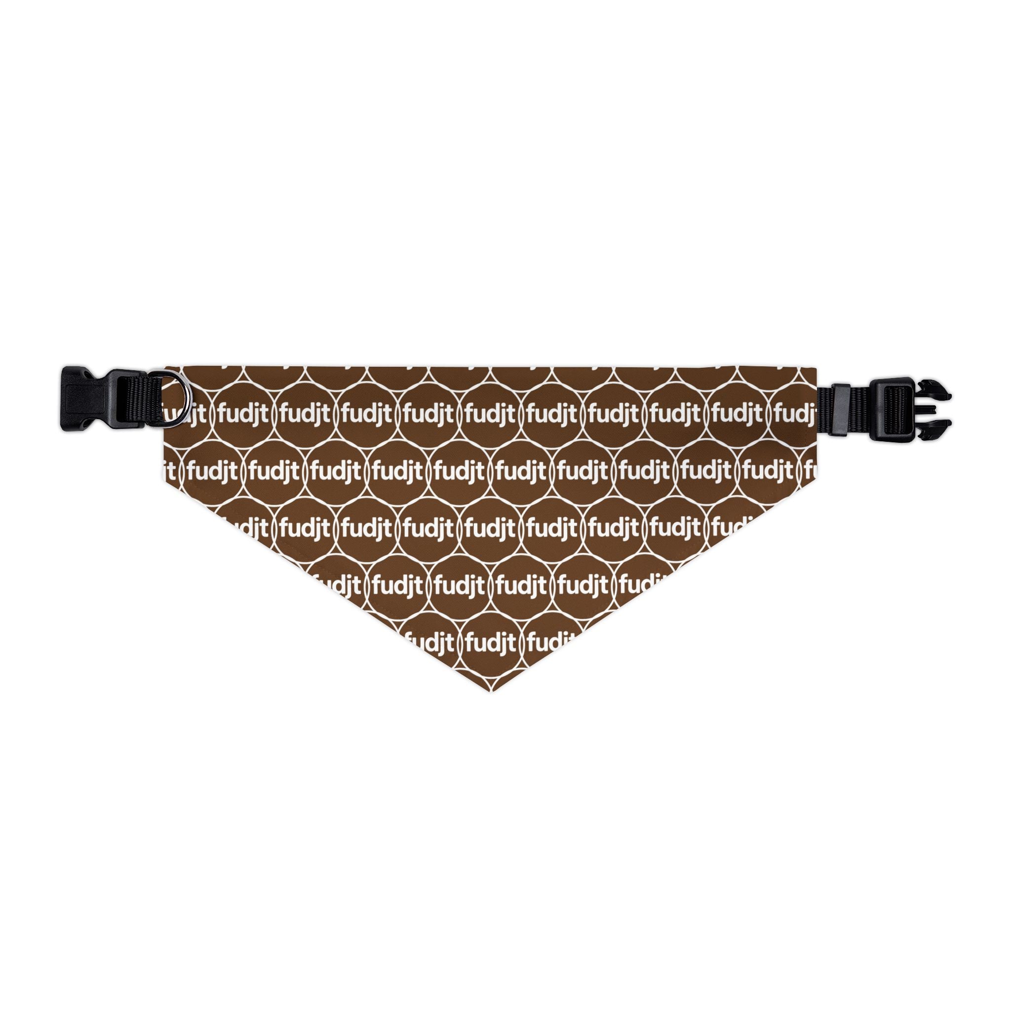 Brown fudjt Unbroken Chain 1.25  Bandana Collar for Dogs, Cats & More | 4 Sizes