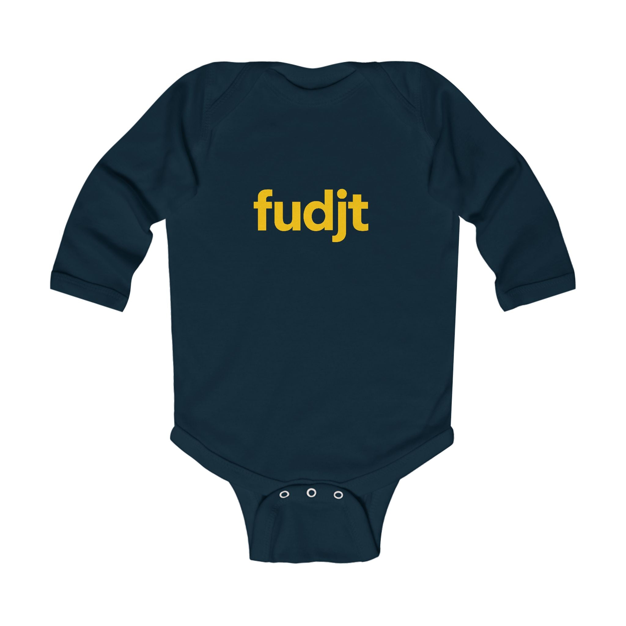 fudjt Baby - Long Sleeve Bodysuit with Gold logo - Cute Onesie | 7 Colors