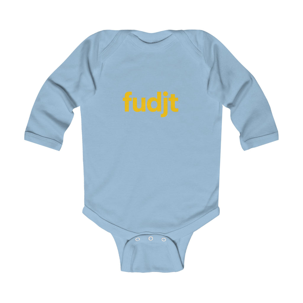 fudjt Baby - Long Sleeve Bodysuit with Gold logo - Cute Onesie | 7 Colors