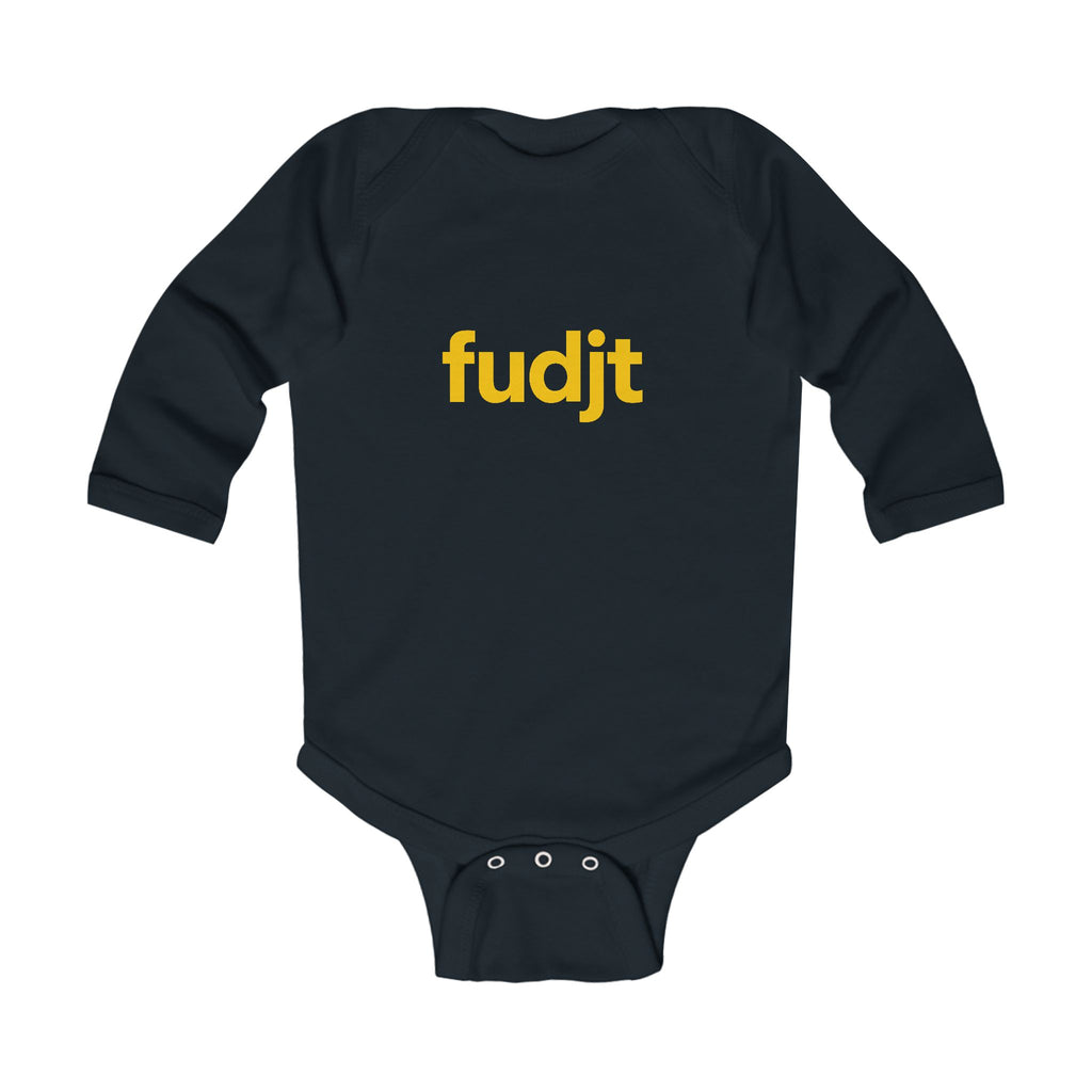 fudjt Baby - Long Sleeve Bodysuit with Gold logo - Cute Onesie | 7 Colors