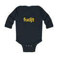 fudjt Baby - Long Sleeve Bodysuit with Gold logo - Cute Onesie | 7 Colors