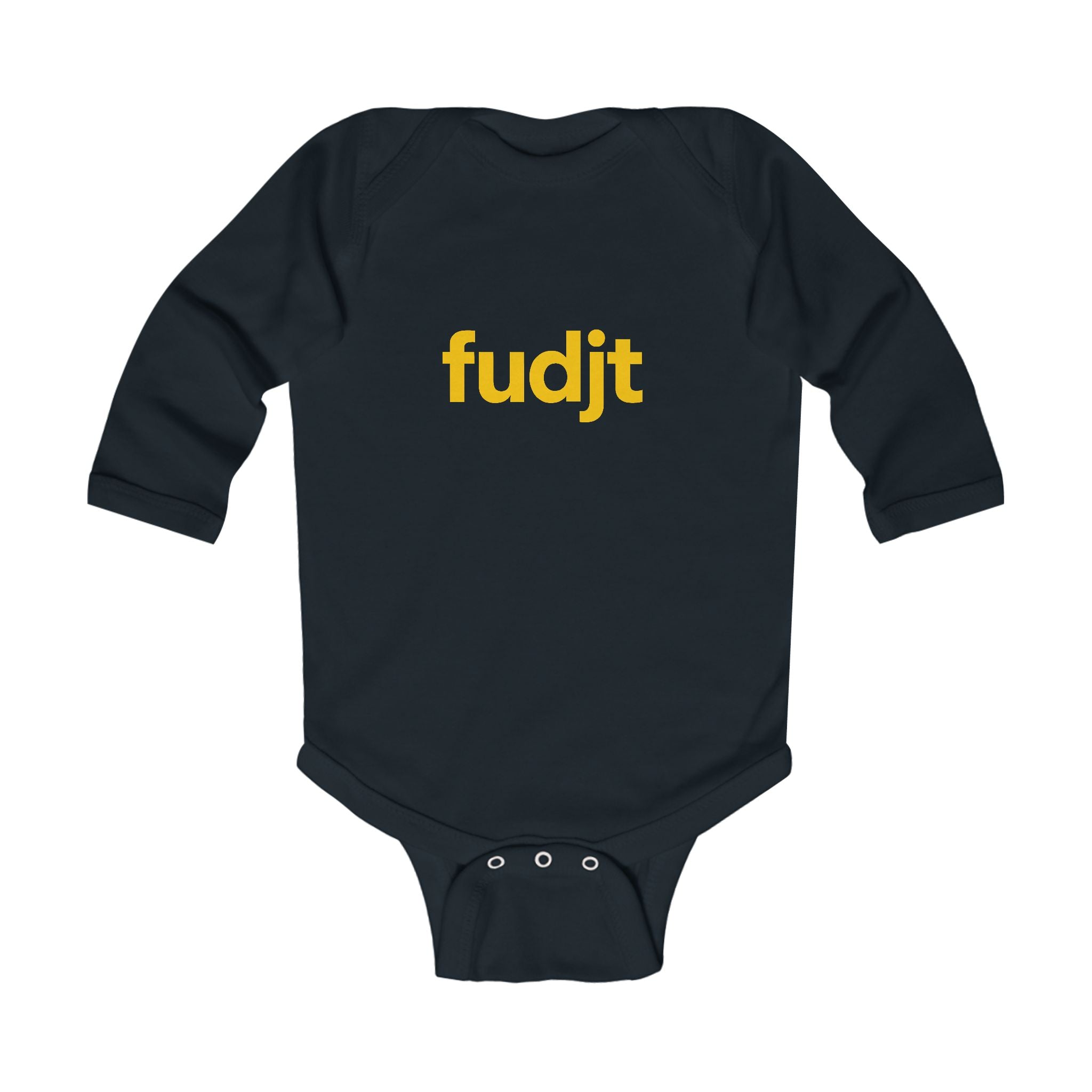fudjt Baby - Long Sleeve Bodysuit with Gold logo - Cute Onesie | 7 Colors