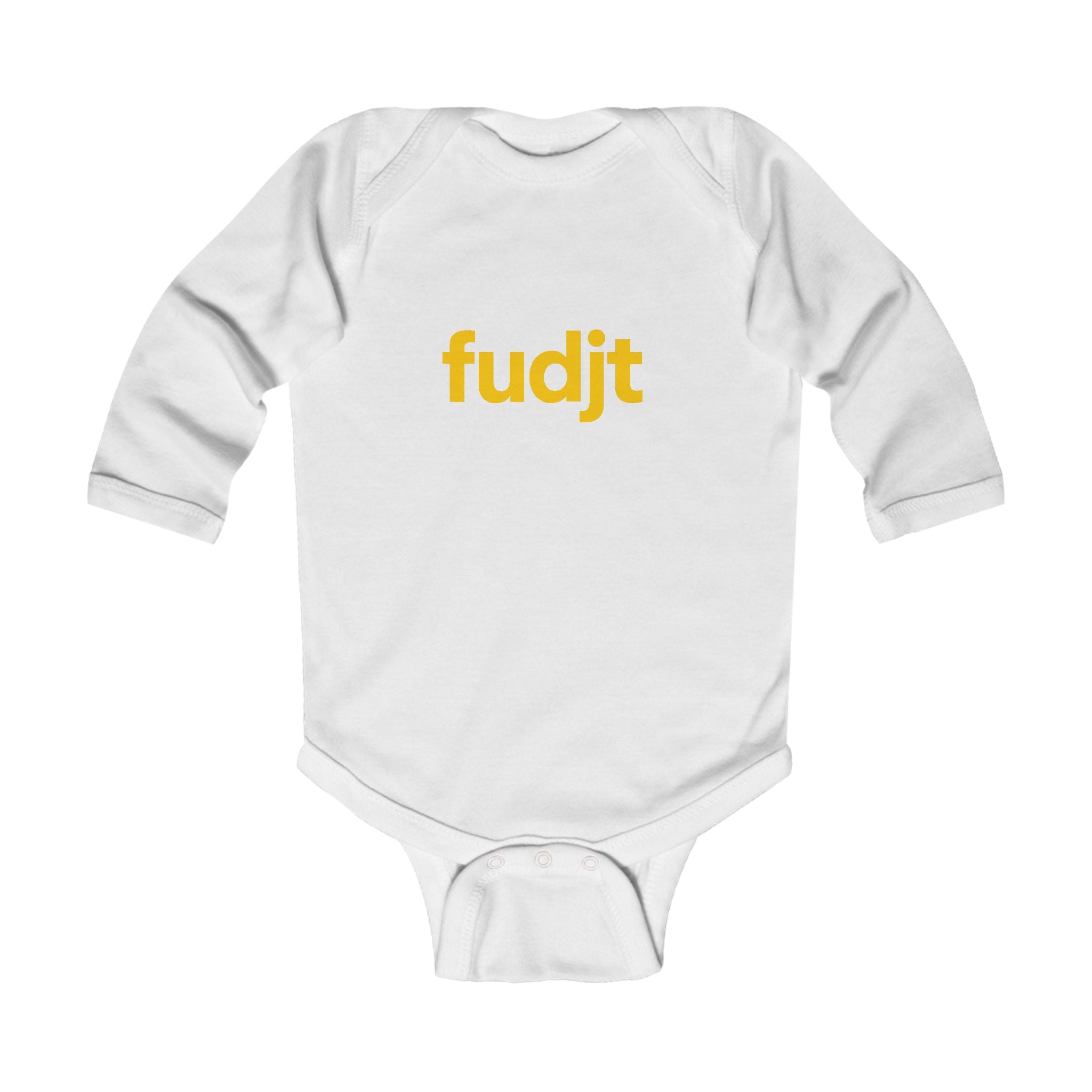 fudjt Baby - Long Sleeve Bodysuit with Gold logo - Cute Onesie | 7 Colors