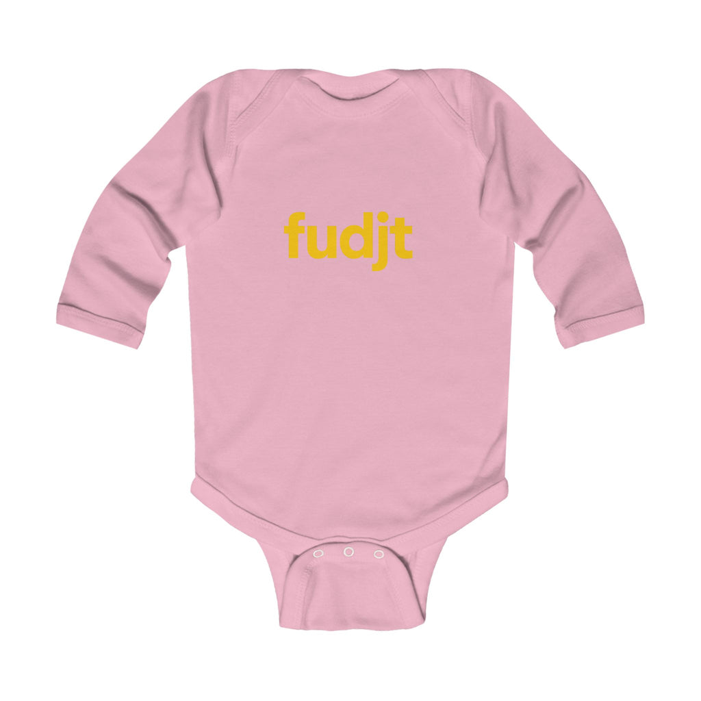 fudjt Baby - Long Sleeve Bodysuit with Gold logo - Cute Onesie | 7 Colors