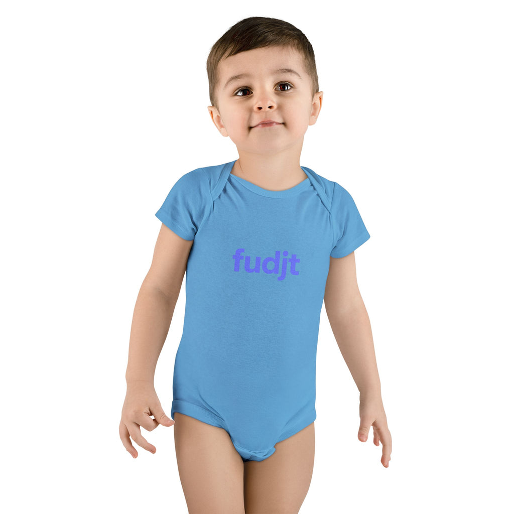 Light Blue fudjt Logo Baby Onesie | 4 Colors