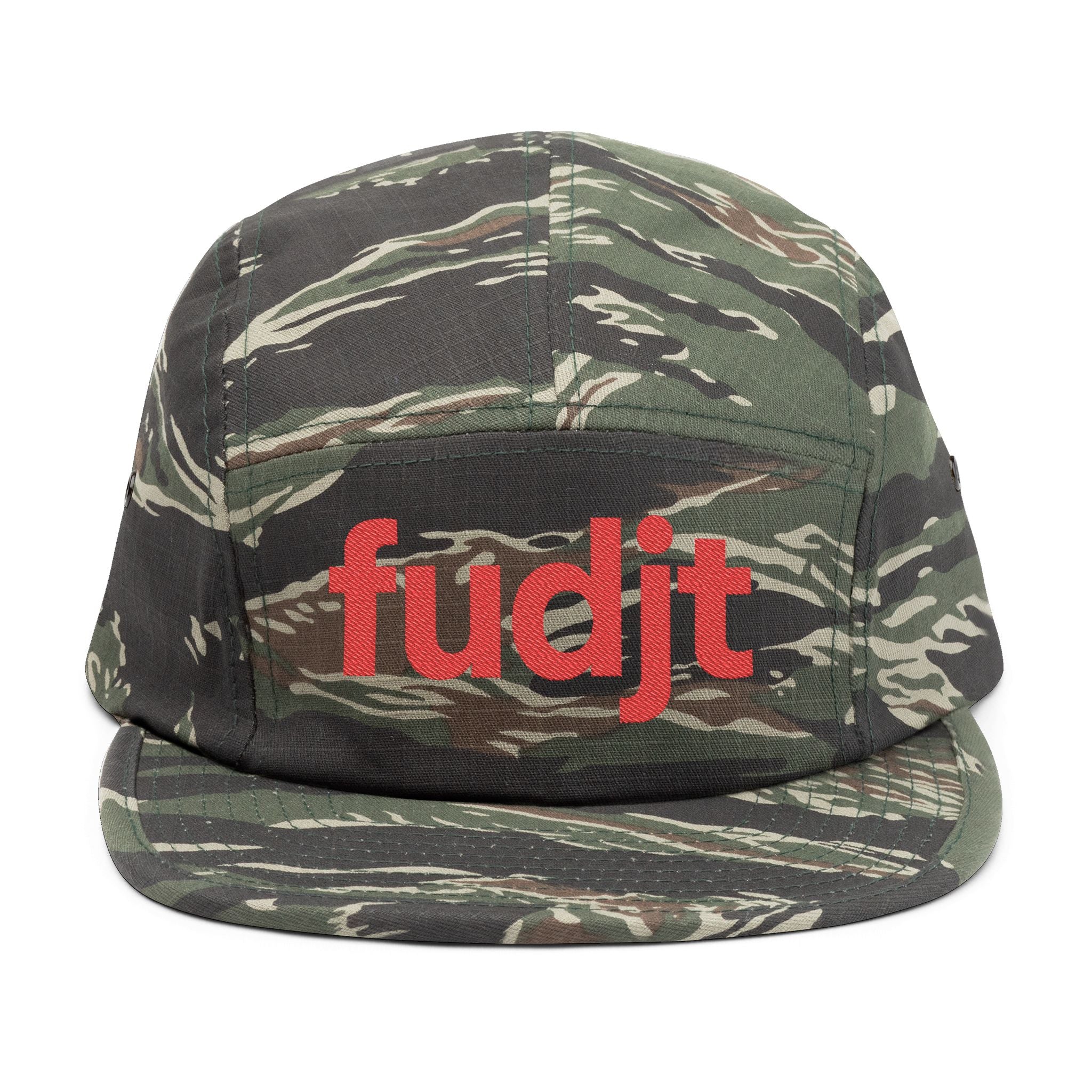 Embroidered 5 Panel Cap - Red fudjt Logo - 6 Colors
