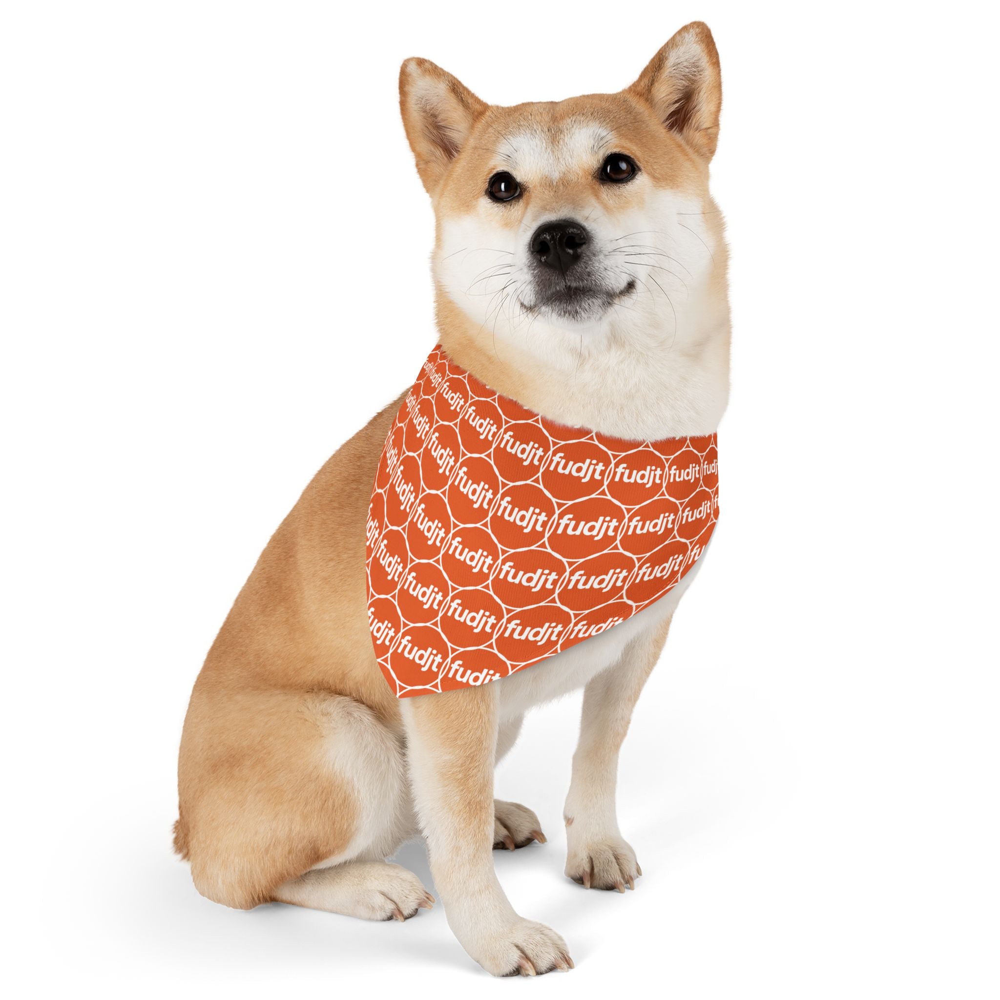Orange fudjt Unbroken Chain 1.25  Bandana Collar for Dogs, Cats & More | 4 Sizes