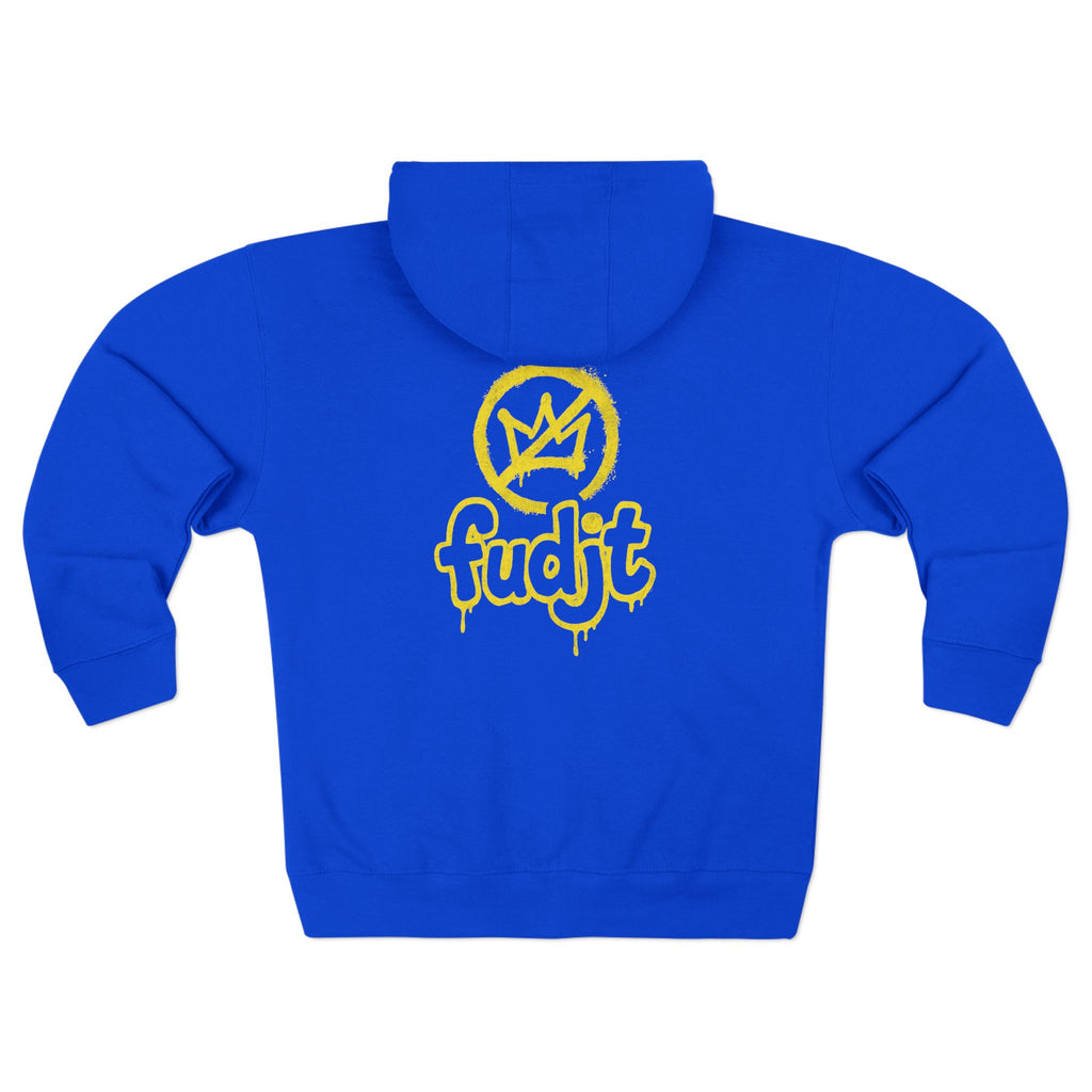 Zip Hoodie with Golden fudjt No Kings | Front & Back Graphic | 9 Colors
