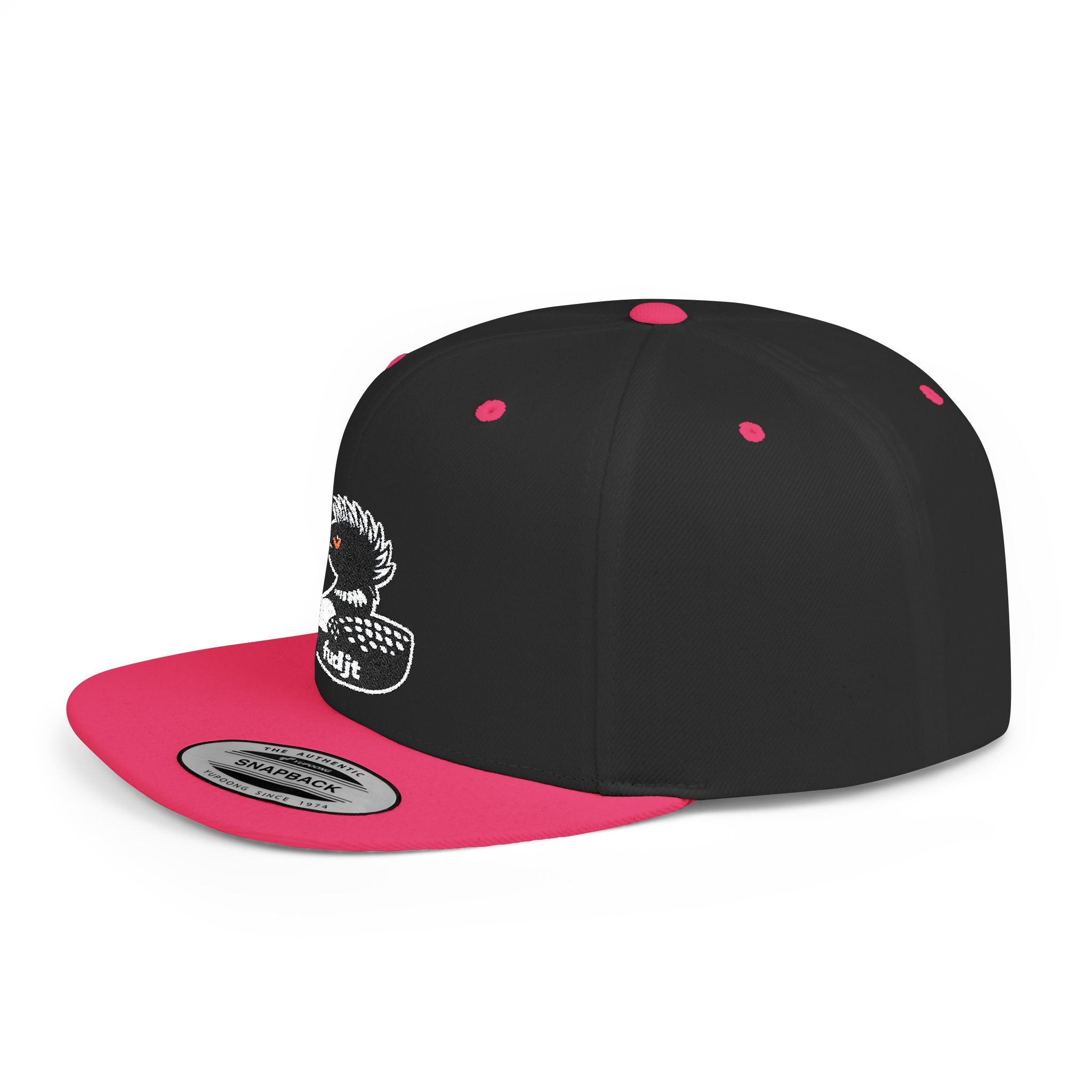 fudjt Flat Bill Snapback Hat | Rebel Loon Decoy Embroidery | 15 Colors