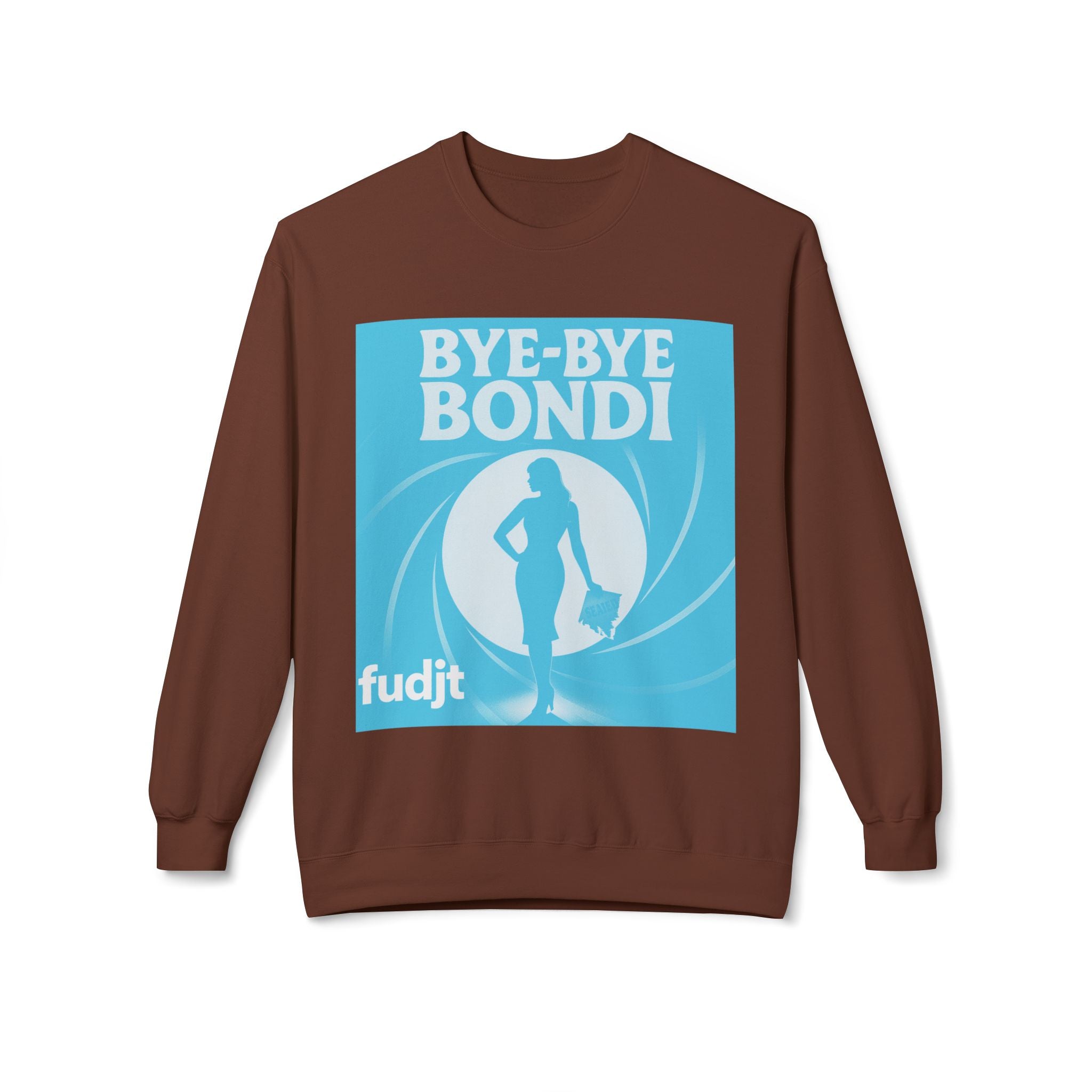 BYE-BYE BONDI | Blue Smoke Screen Retro fudjt Crewneck Sweatshirt | 14 Colors
