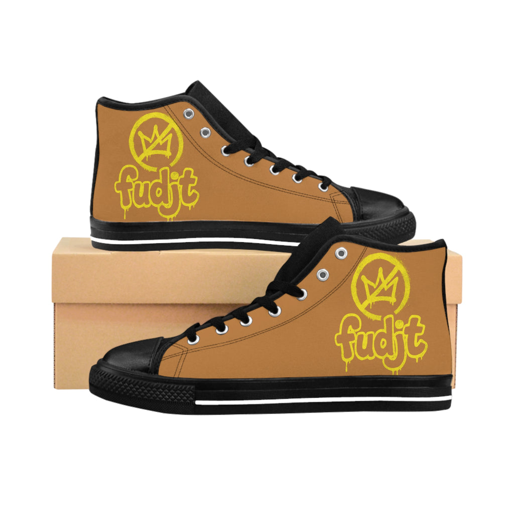 Light Brown Golden fudjt No Kings Street Style Sneakers | Women & Girls 3.75 High Top
