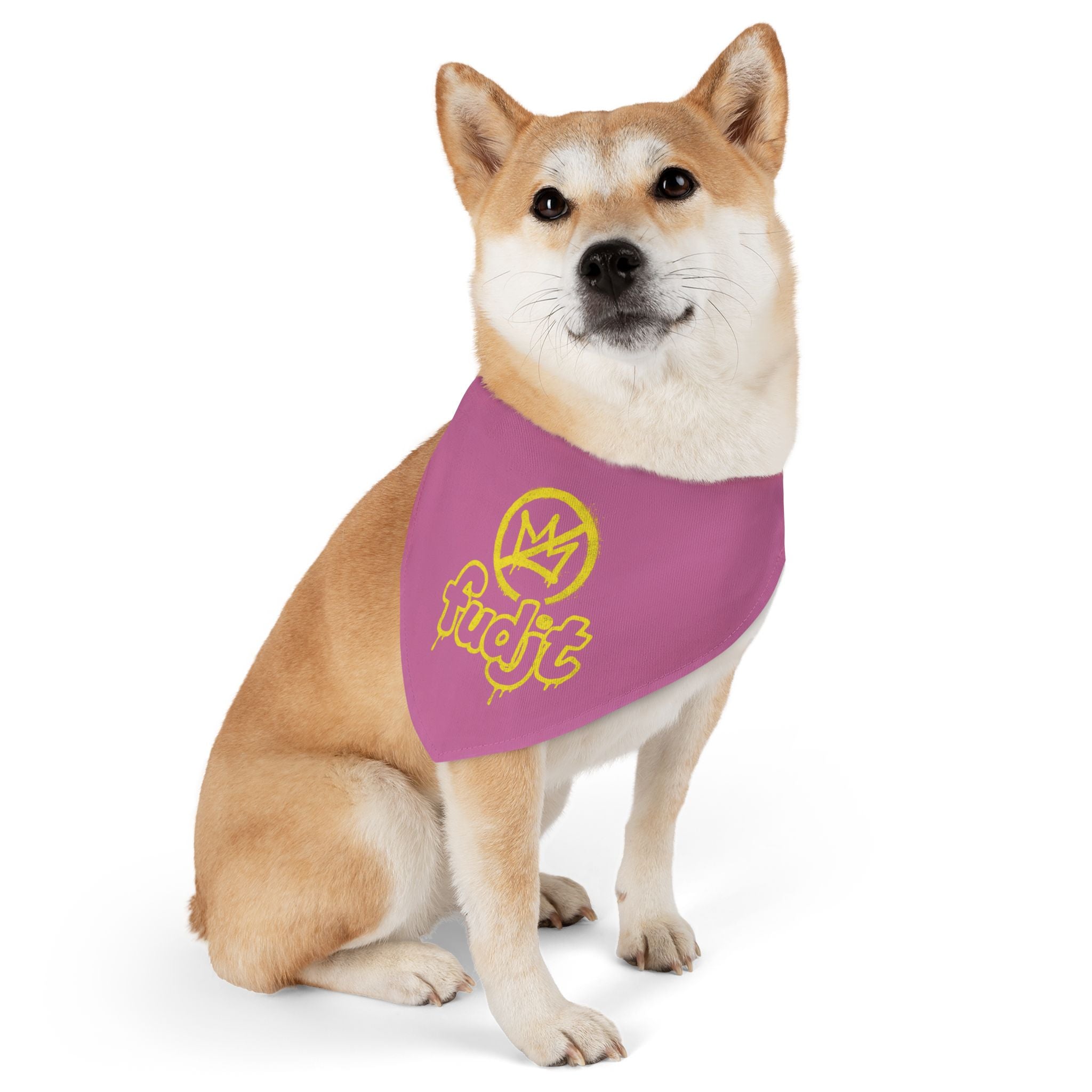 Light Pink Golden fudjt No Kings Bandana Collar for Dogs, Cats & More | 4 Sizes