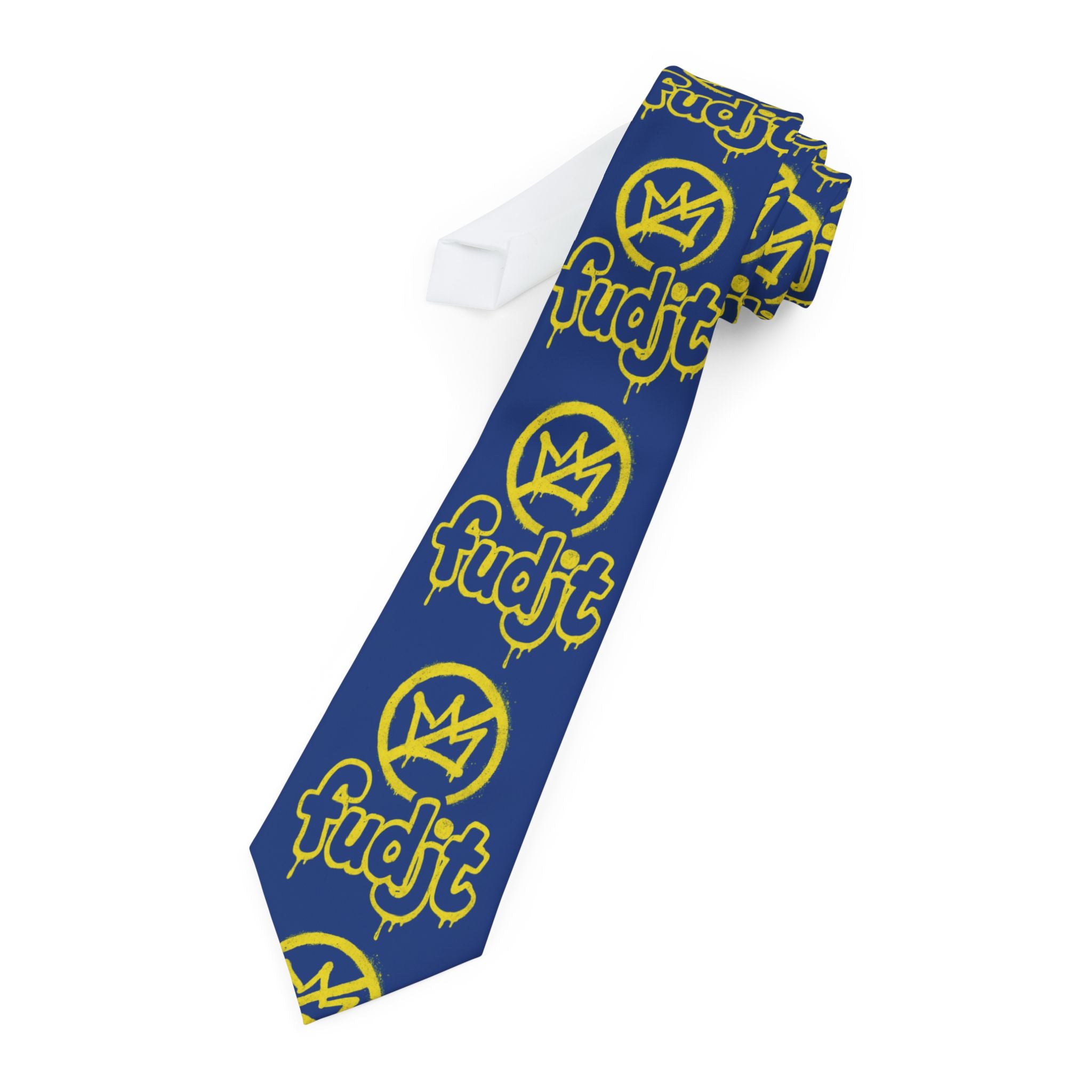 Dark Blue BOLD Golden fudjt No Kings Necktie