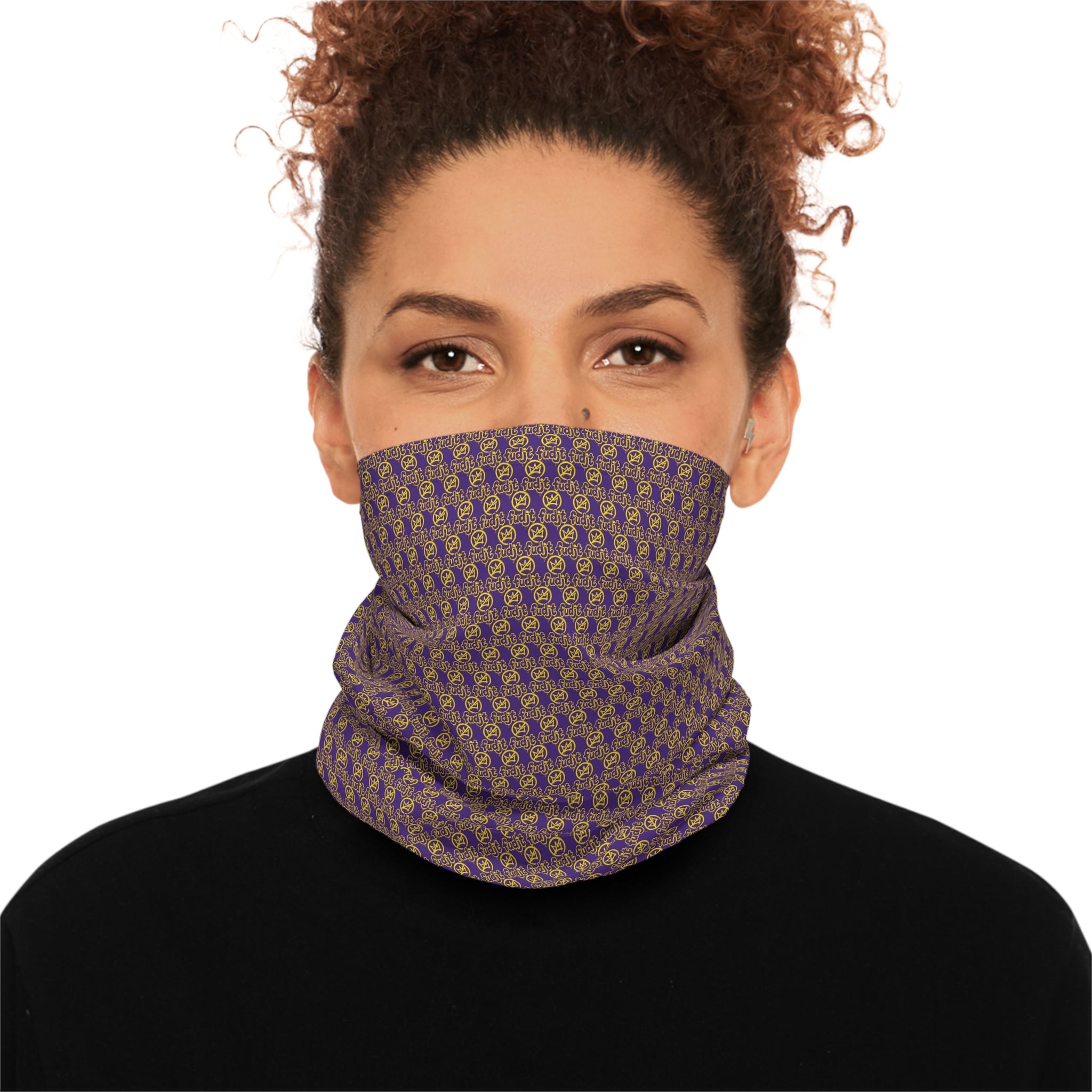 Purple Golden fudjt No Kings .5 Neck Gaiter